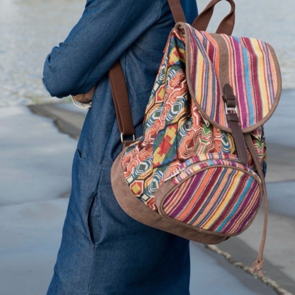 TOMS Departure Backpack Brown/Multi, EUC